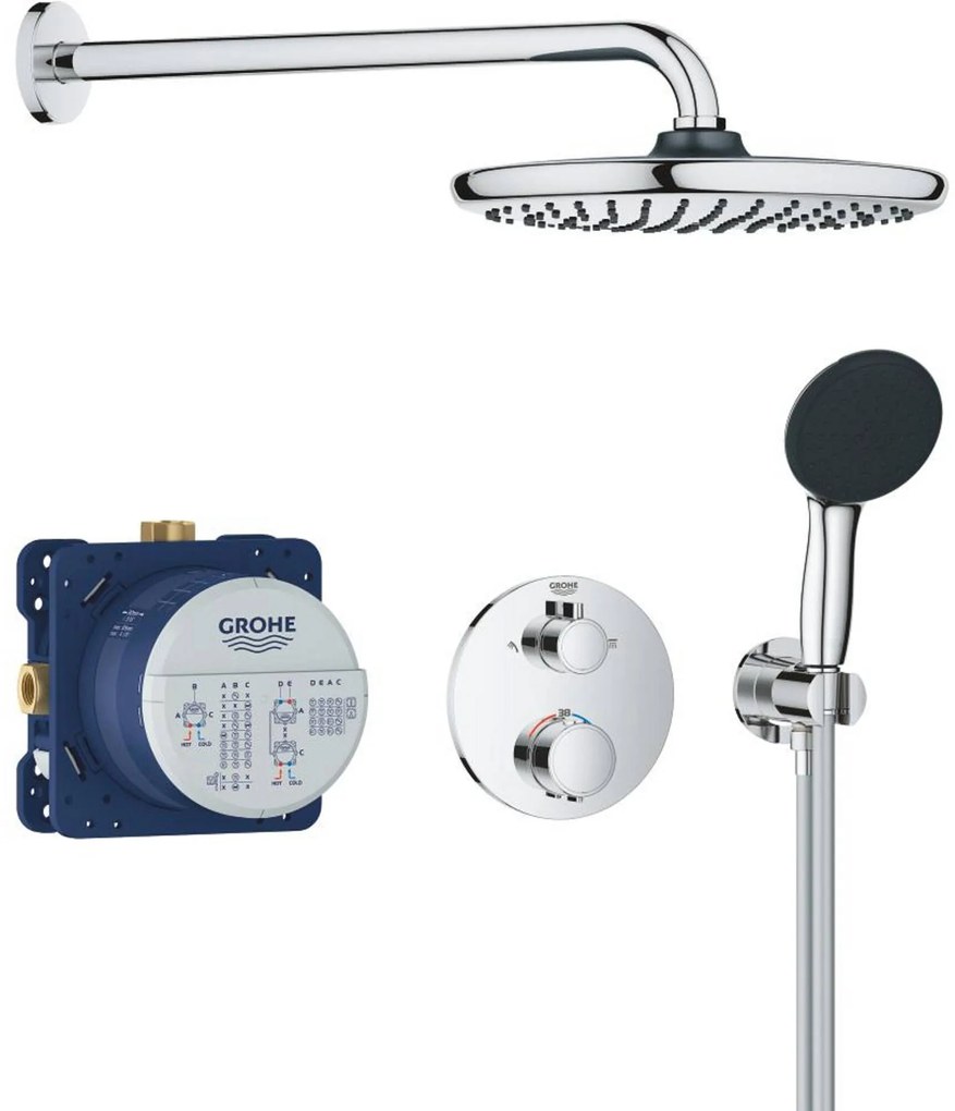 Grohe Precision inbouw regendoucheset Start 250 met 3 straalsoorten chroom rond