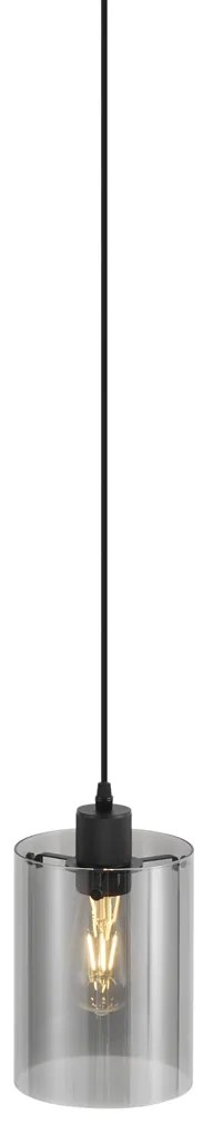 Moderne spot zwart met smoke glas voor railsysteem 1-fase - Iconic Dome