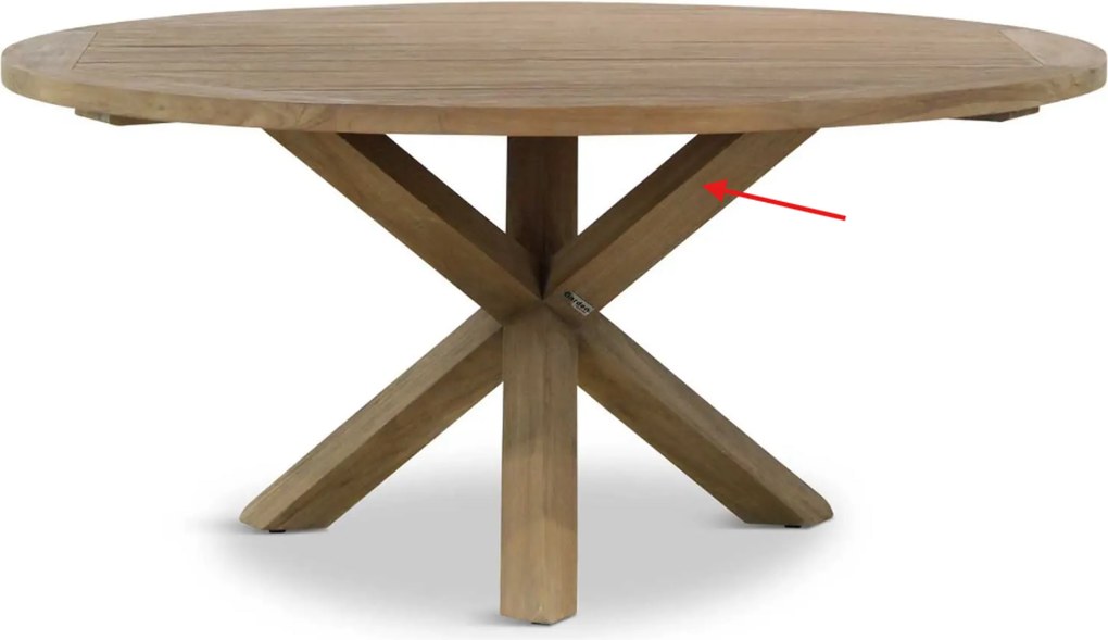 Tuinset Ronde Tuintafel 4 personen 120 cm Wicker Grijs  Garden Collections Aberdeen/Sand