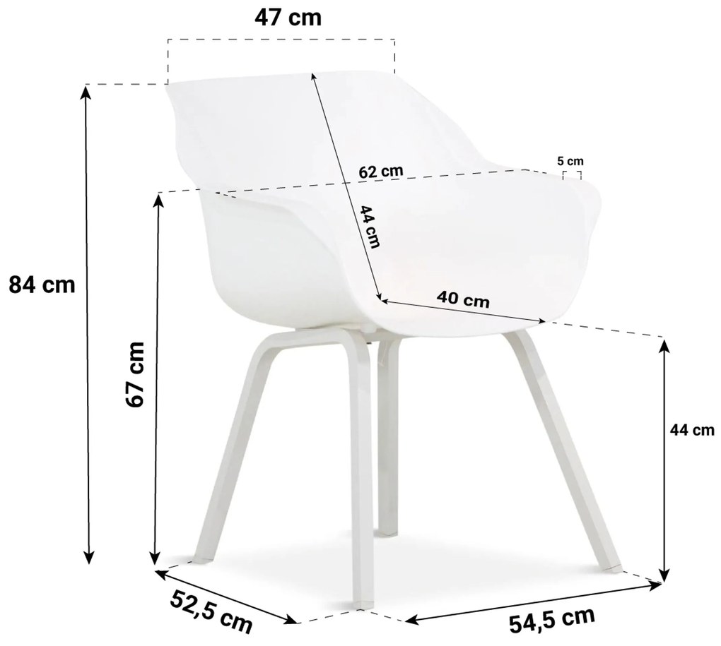 Tuinset 8 personen 300 cm Kunststof Wit Hartman Sophie