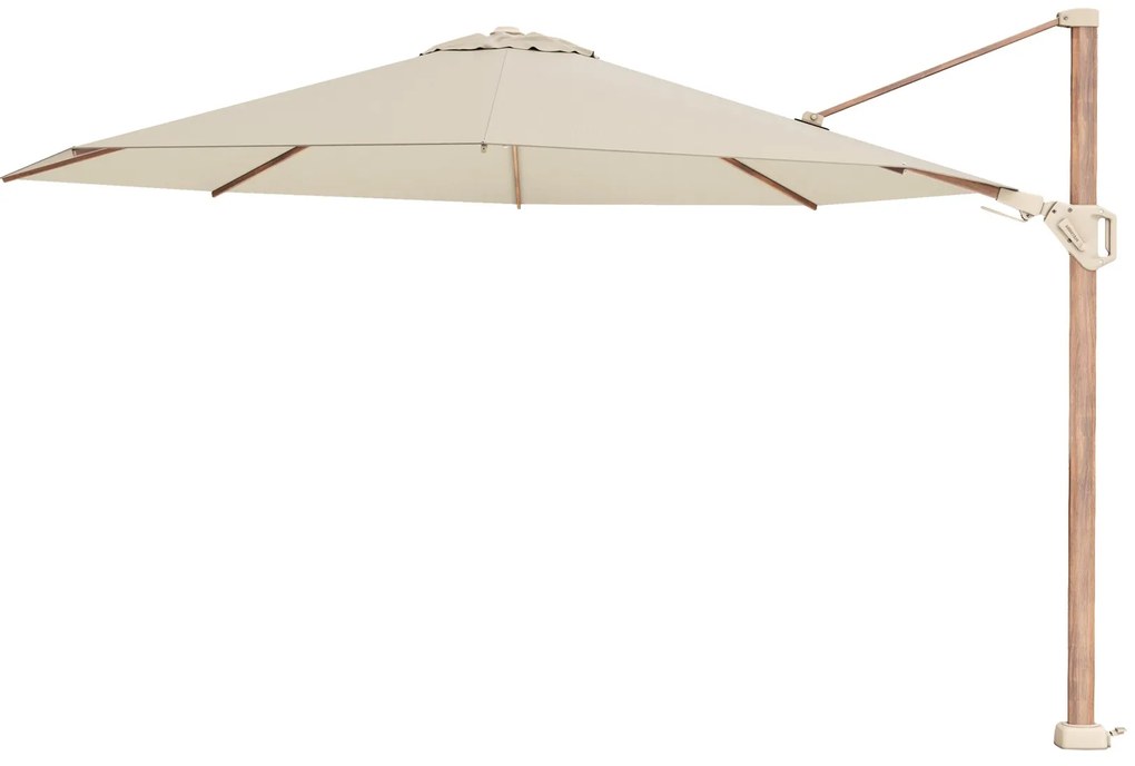 Platinum Challenger Zweefparasol T2 premium - 3,5 m. rond - Champagne Teak
