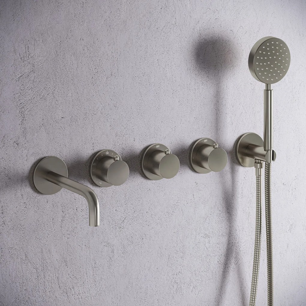 Saniclear Plus Stripes thermostaatkraan afbouwdeel RVS