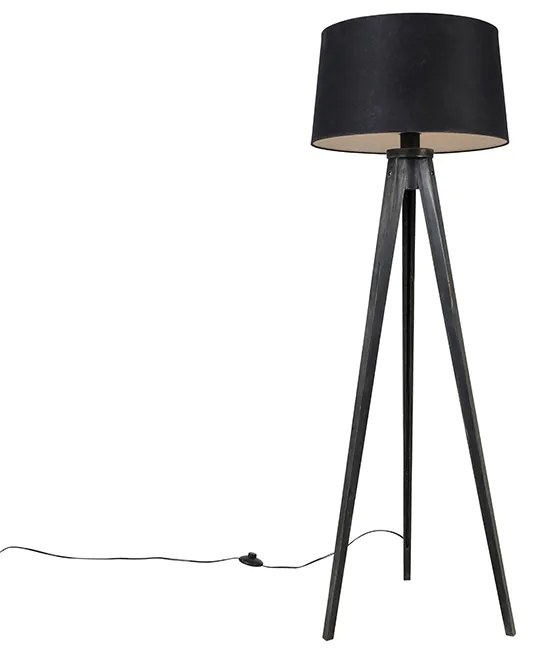 Tripod zwart met linnen kap zwart 45 cm - Tripod Classic