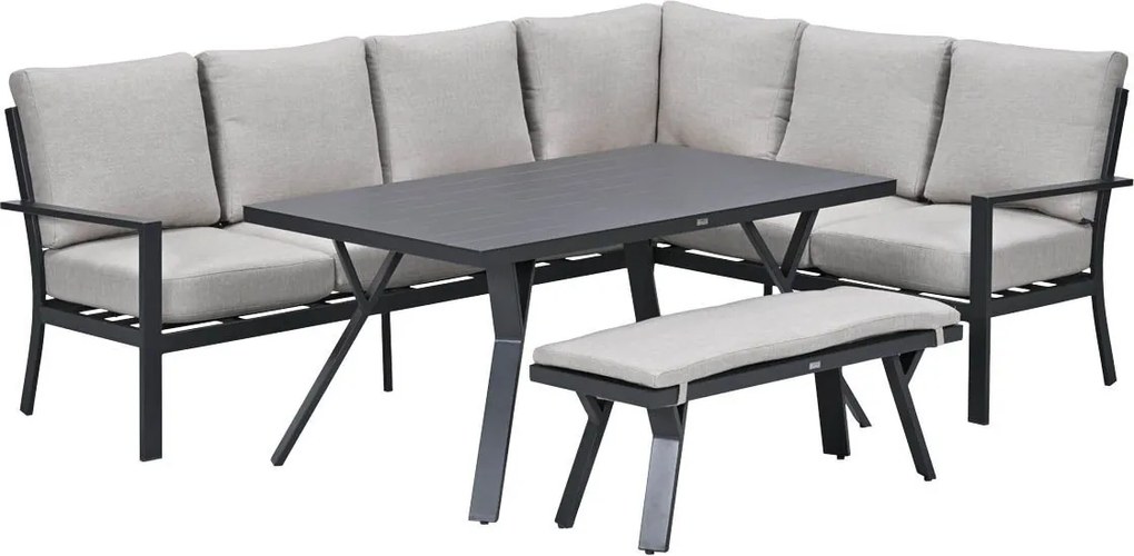 Garden Impressions Senja lounge dining set 4-delig rechts - sandstone