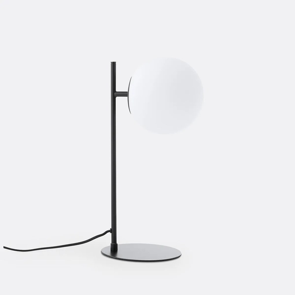 Tafellamp in metaal en opaline glas, Atea