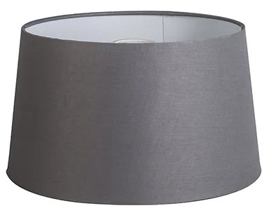 Linnen lampenkap grijs rond schuin 35/30/18