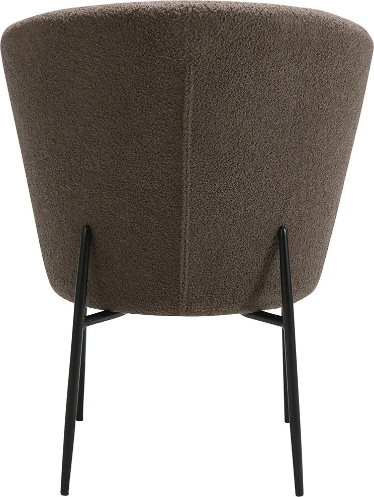 Dan-Form Orbit Eetkamerstoel Met Hoge Rugleuning Rond Boucle Bruin