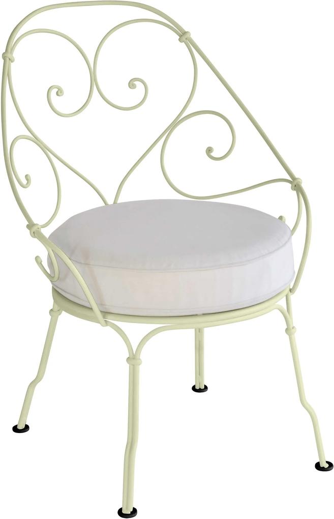 Fermob 1900 fauteuil met off-white zitkussen Willow Green