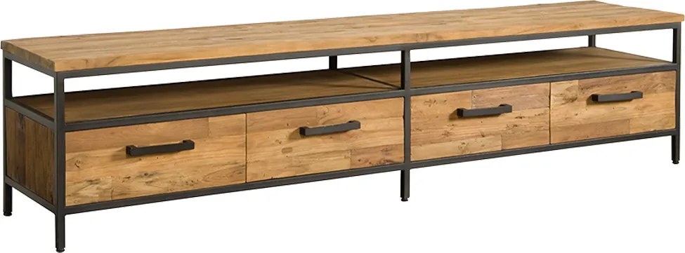 Tv-meubel Teak Met Lades 200 Cm - 200x40x45cm.