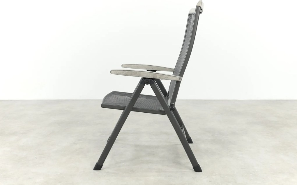 Royal Garden Balero strekmetaal verstelbare tuinstoel - Antraciet