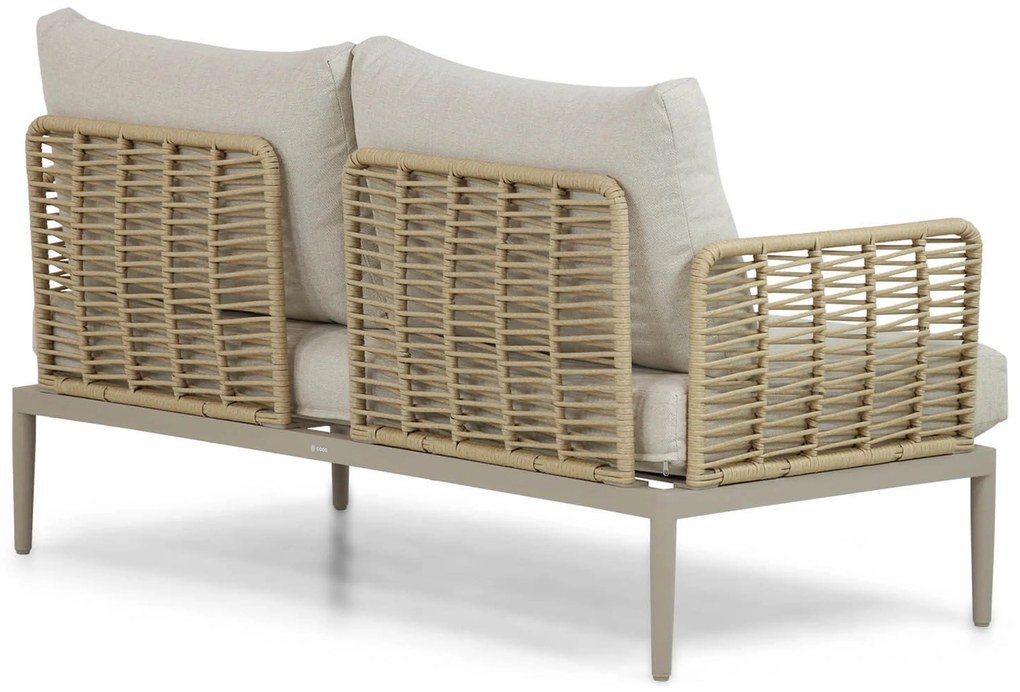 Stoel en Bank Loungeset 4 personen Wicker/Aluminium/Aluminium/wicker Taupe Coco Ibiza
