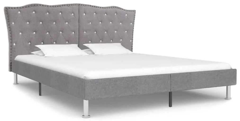 vidaXL Bedframe stof lichtgrijs 180x200 cm