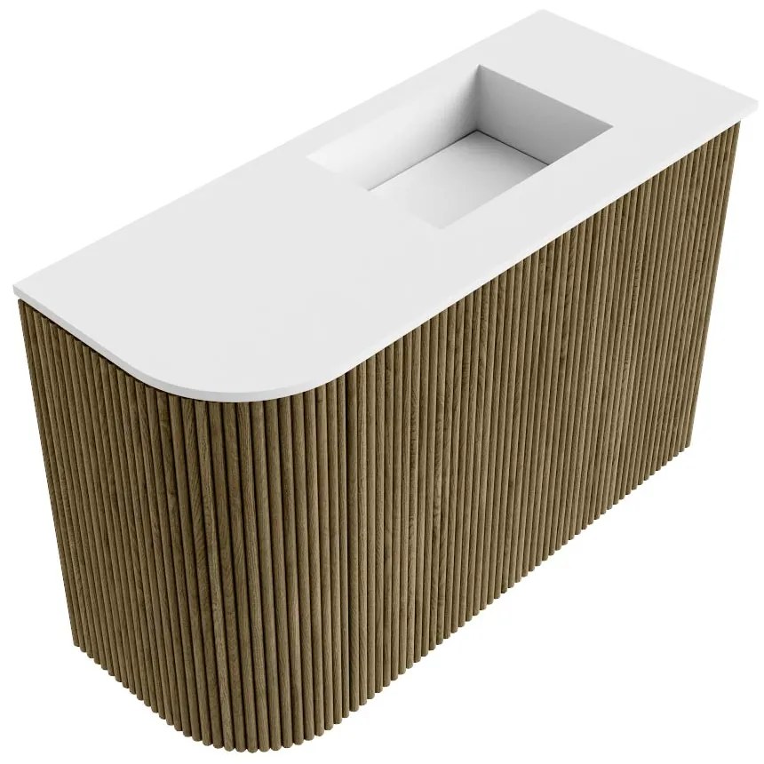 Mondiaz Joya 60cm toiletmeubel ronding links dusk met wastafel faye rechts 1 kraangat talc