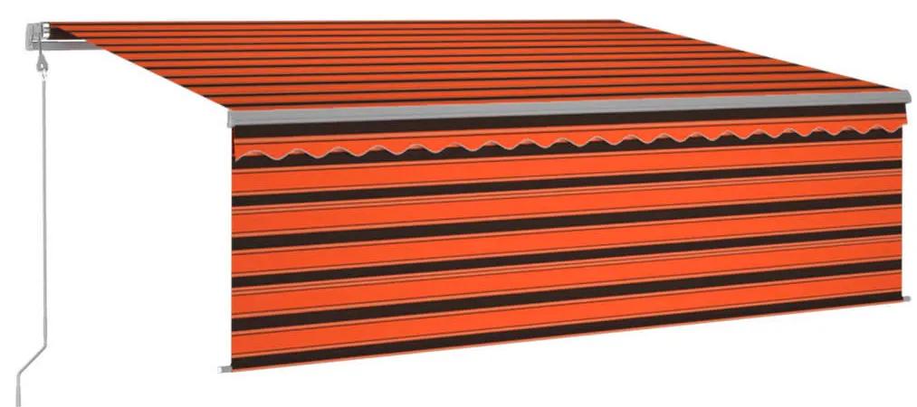 vidaXL Luifel automatisch uittrekbaar rolgordijn 4,5x3 m oranje bruin