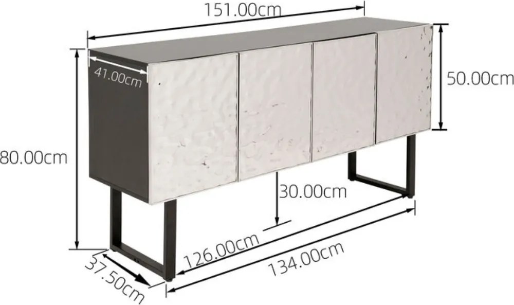 Dressoir Chroomdesign - 151x41x80cm.