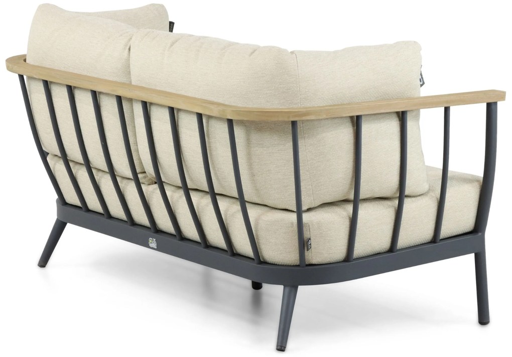 Stoel en Bank Loungeset 4 personen Aluminium/Teak Grijs  Apple Bee Condor