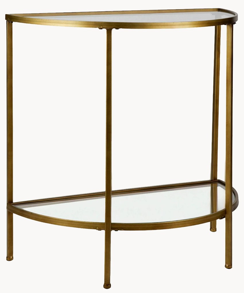 Halfroned glazen wandtafel Goddess met antieke afwerking