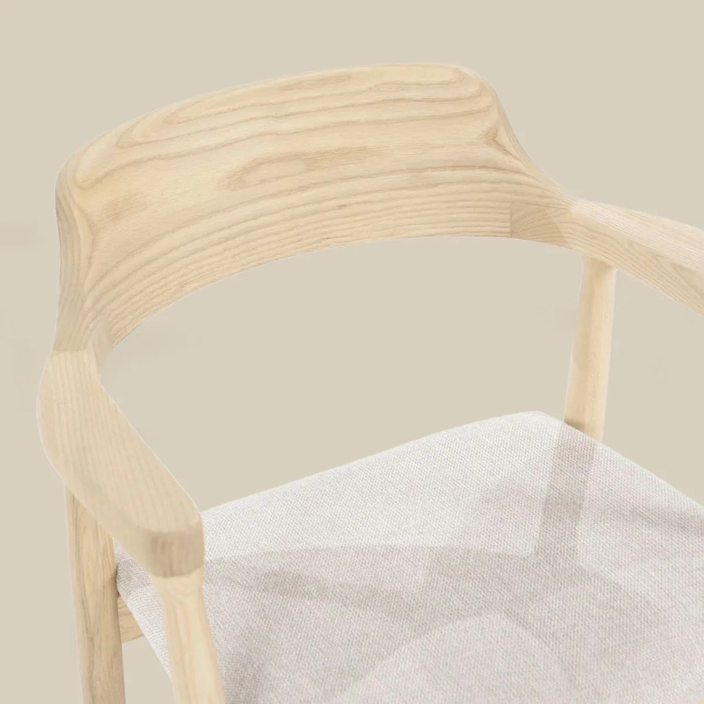 Houten Stoel Met Armleuningen Naturel