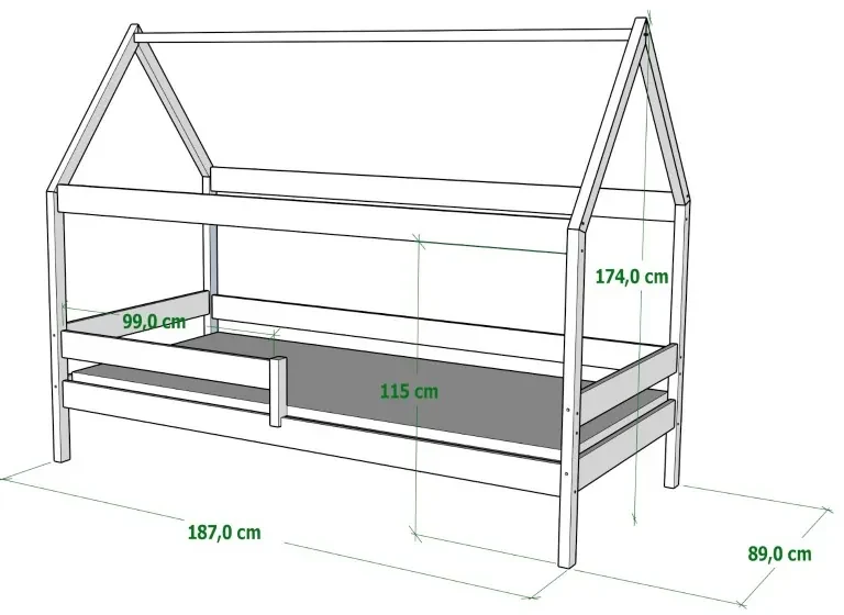 Peuter Roze Canopy House-vormig eenpersoonsbed - Teddy 5056231749046 Children's Beds Home, 180x80, Twee kleine, Schuimmatras van 9 cm Children's Beds