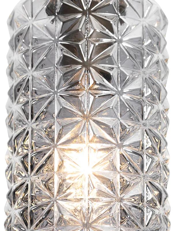 Eettafel / Eetkamer Hanglamp goud met smoke glas langwerpig 5-lichts - Elva Art Deco E27 Binnenverlichting Lamp