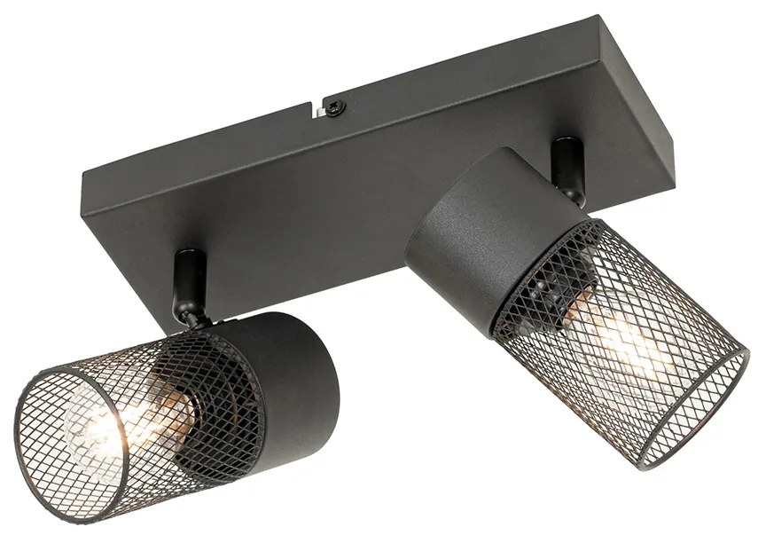 Industriële spot zwart 2-lichts verstelbaar - Jim