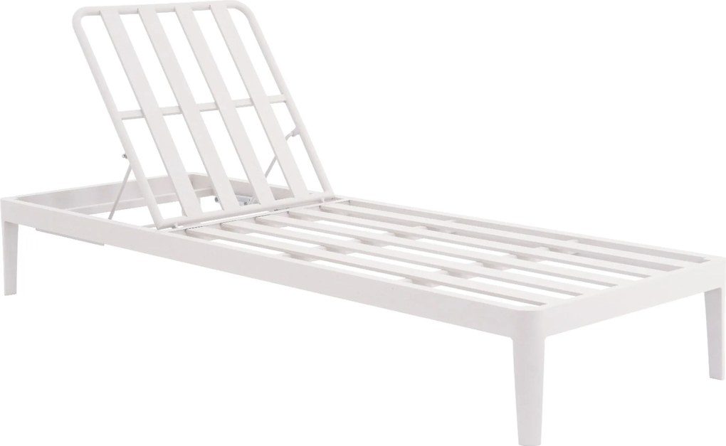 Lifestyle Garden Furniture Mateo Ligbed Met Kussen Wit/soft Grey Aluminium Wit