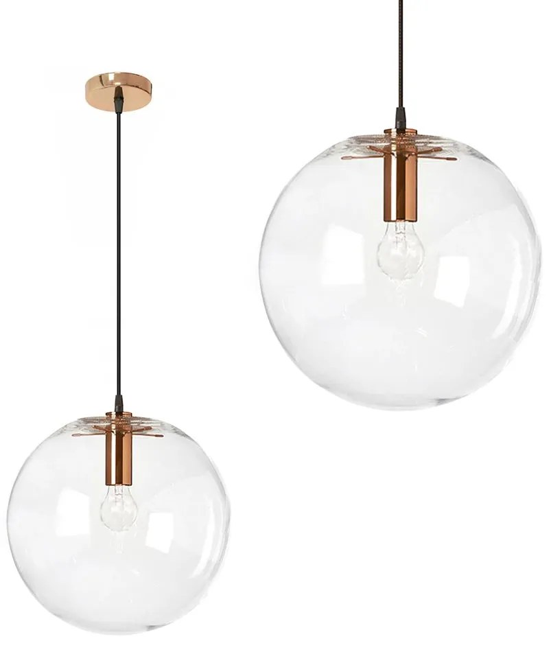 Hangende glazen plafondlamp Lassi 30 cm Rose Gold