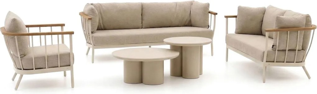 + 10% kassakorting | Stoel-bank loungeset Apple Bee | 6 personen | Loungeset Grijs | Aluminium | Kees Smit Tuinmeubelen