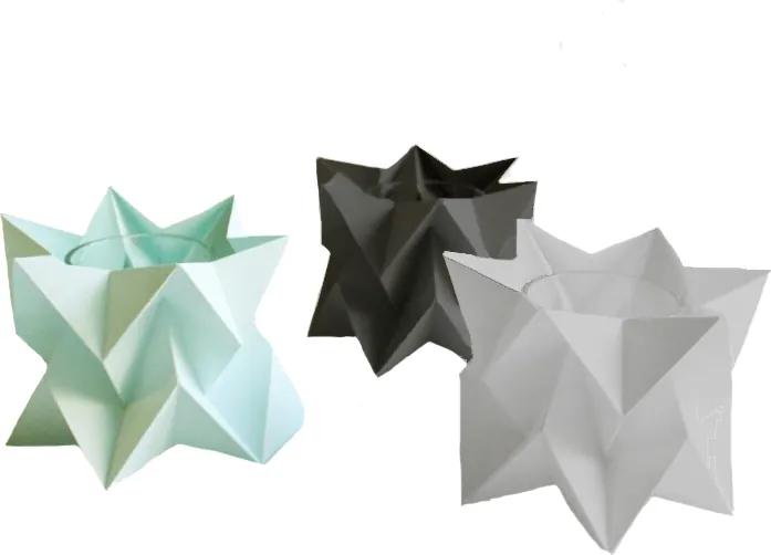 Orikomi Orikomi Tealights Theelichtjes | Set van 3- Kaarshouder - Origami - Papier - Vrolijk - Pastel - Kleurrijk - Set van 3
