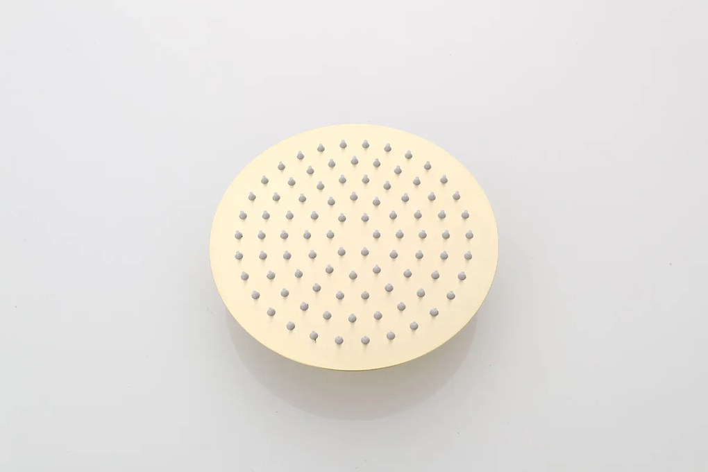 Saniclear Brass inbouwregendouche 20cm met ronde massagejets en plafondarm geborsteld messing - mat goud