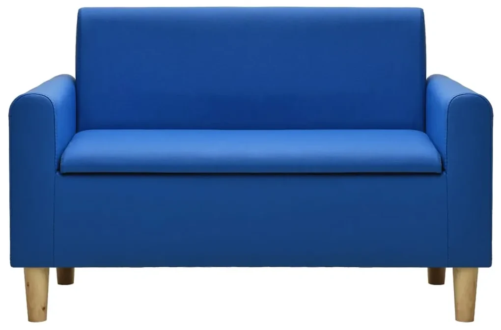 vidaXL Kinderbank 2-zits kunstleer blauw