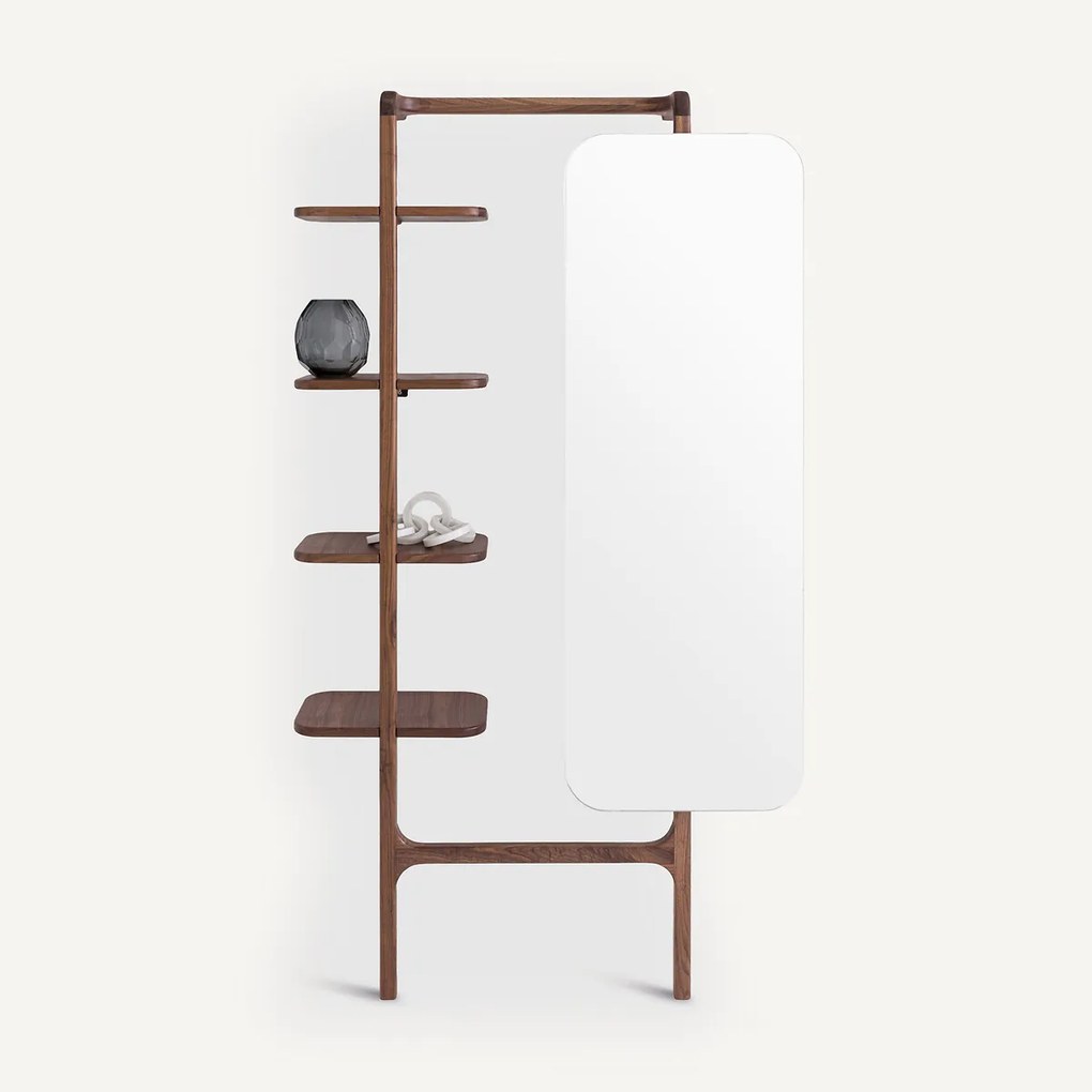 Vestiairespiegel, massief notenhout H189 cm, Malea