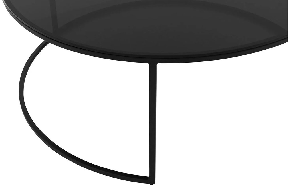 Goossens Salontafel Arendal rond, glas zwart, elegant chic, 90 x 39 x 90 cm