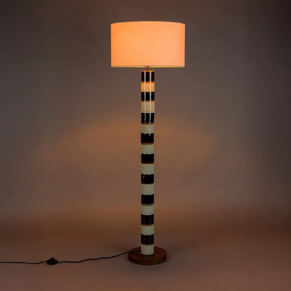 Retro Vloerlamp Met Witte Kap