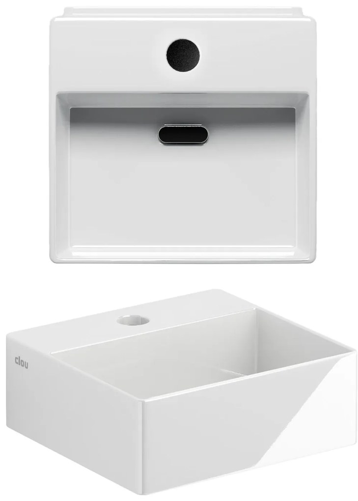 Clou New Flush 1 keramische fontein 28cm met kraangat wit glans