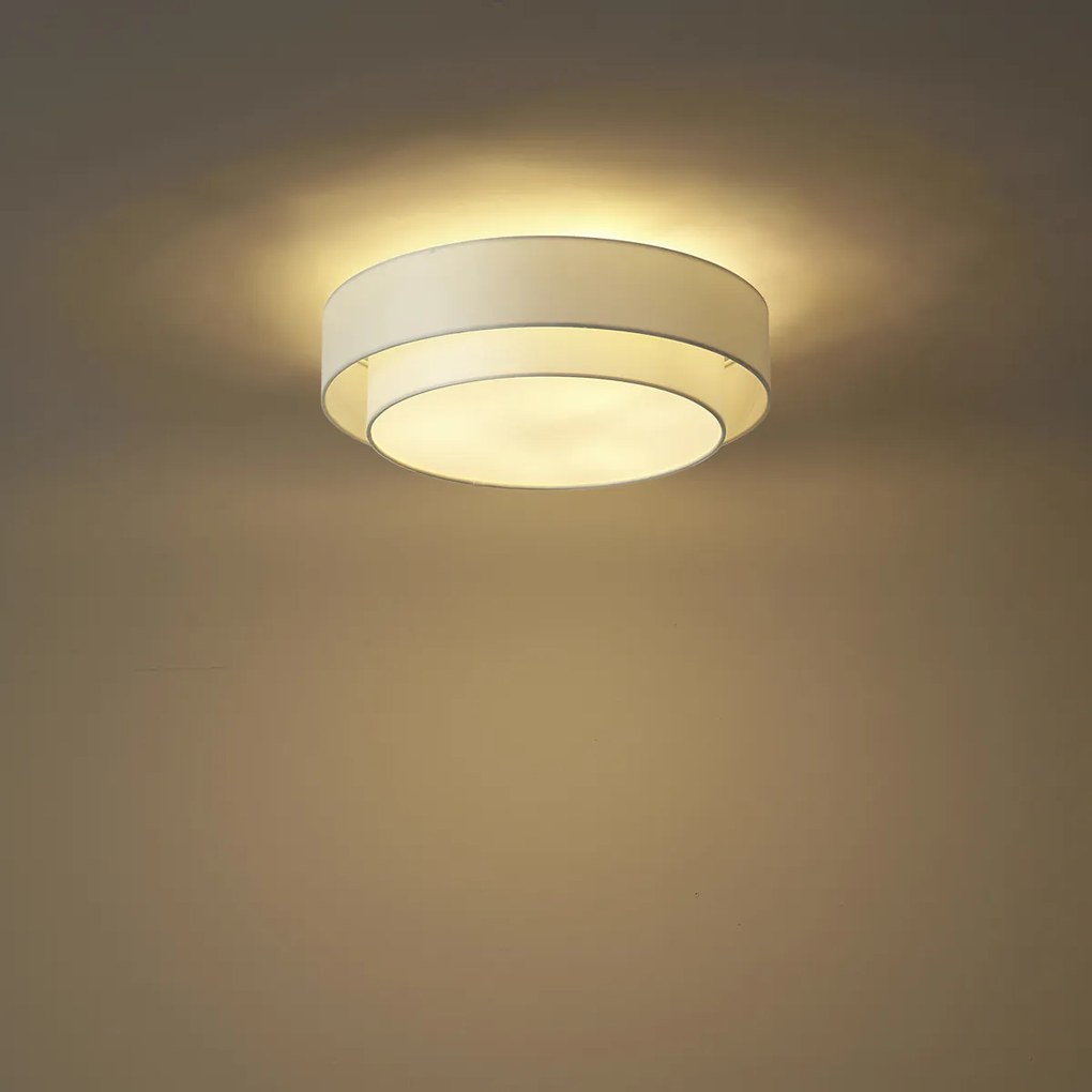 Moderne plafonnière wit 50cm 3-lichts - Drum Duo