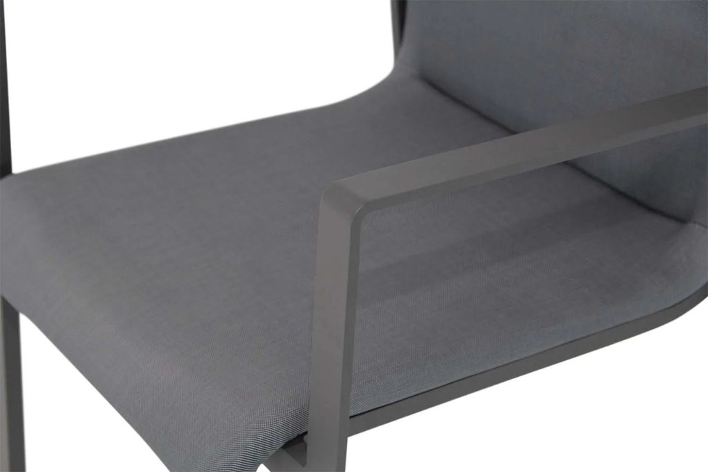 Tuinstoel stapelbaar Aluminium/textileen Grijs-antraciet Lifestyle Garden Furniture Rome  antraciet