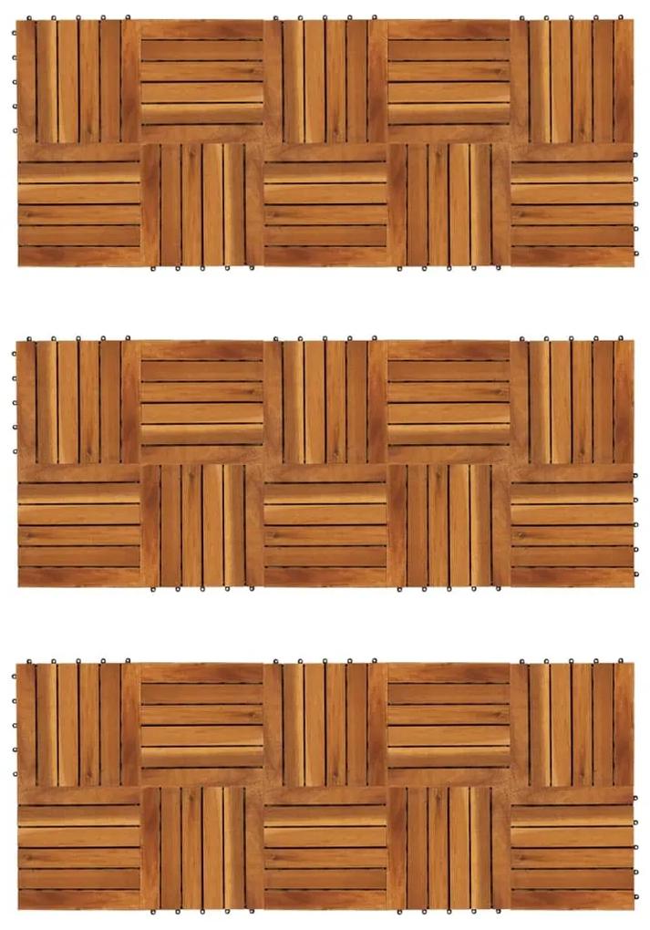 vidaXL Terrastegels verticaal patroon 30 x 30 cm Acacia set van 30