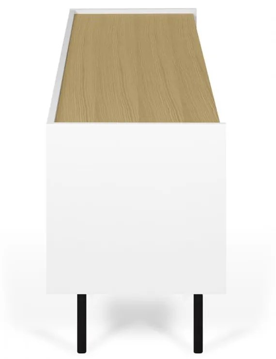 TemaHome Radio Wit Tv-meubel Met Eiken Blad - 160x43x60cm.
