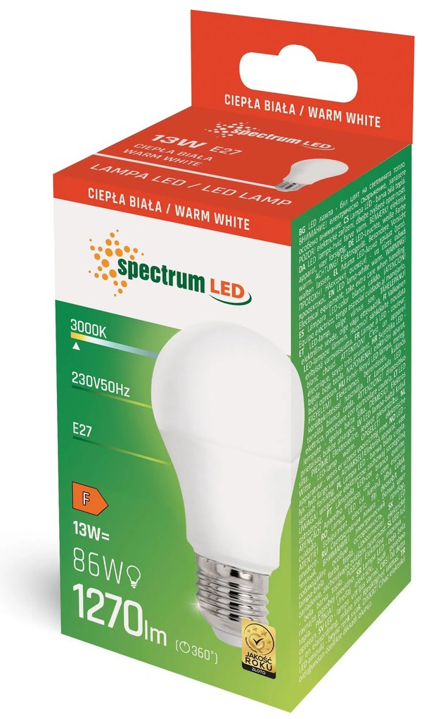 Warme LED lamp E-27 230V 13W 13892