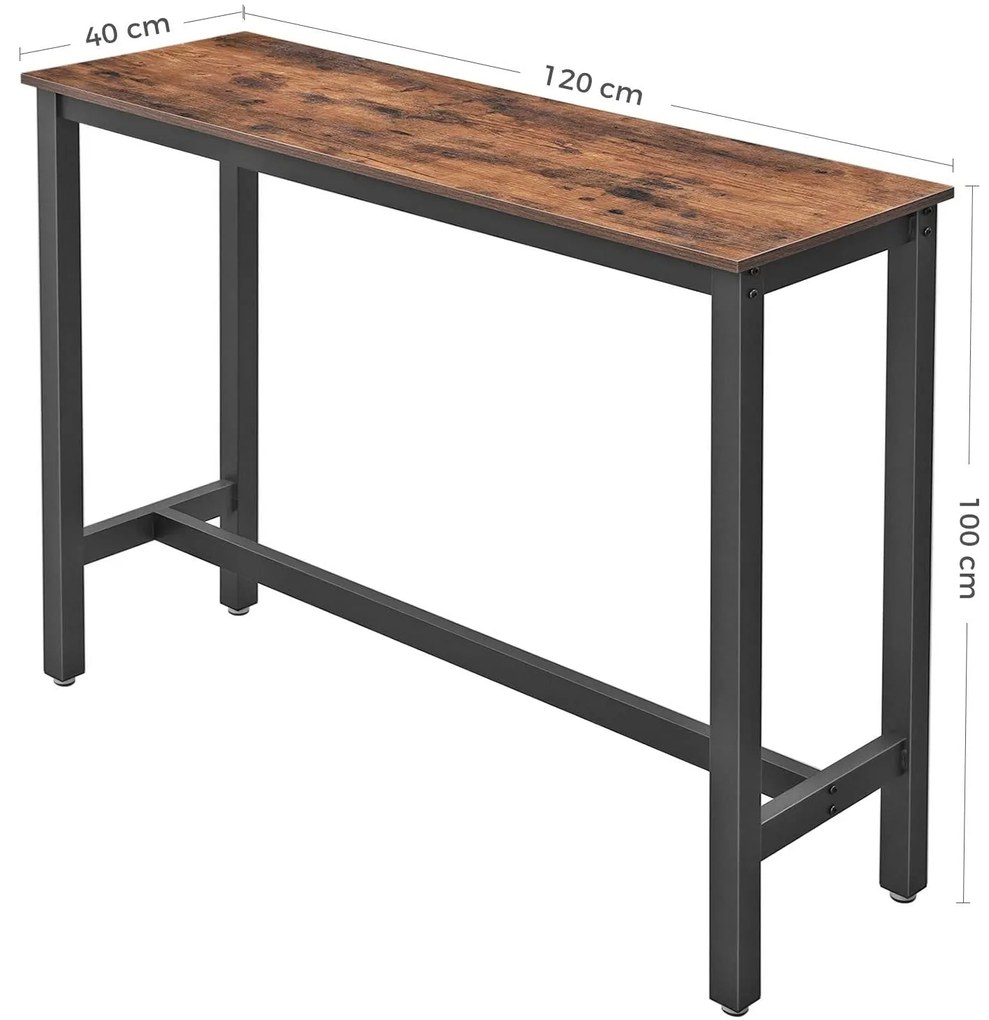 Nancy's Vega Bartafel - Vintage Keukentafel – Keuken Bartafels - Hoog Bureau - Industrieel - Hout & Metaal - 120 x 40 x 100 cm