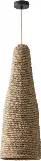 Jessica Hangende Buitenplafondlamp Natuurlijk - Zwart & Ø25 Cm - ↑75 Cm Jessica - Sklum