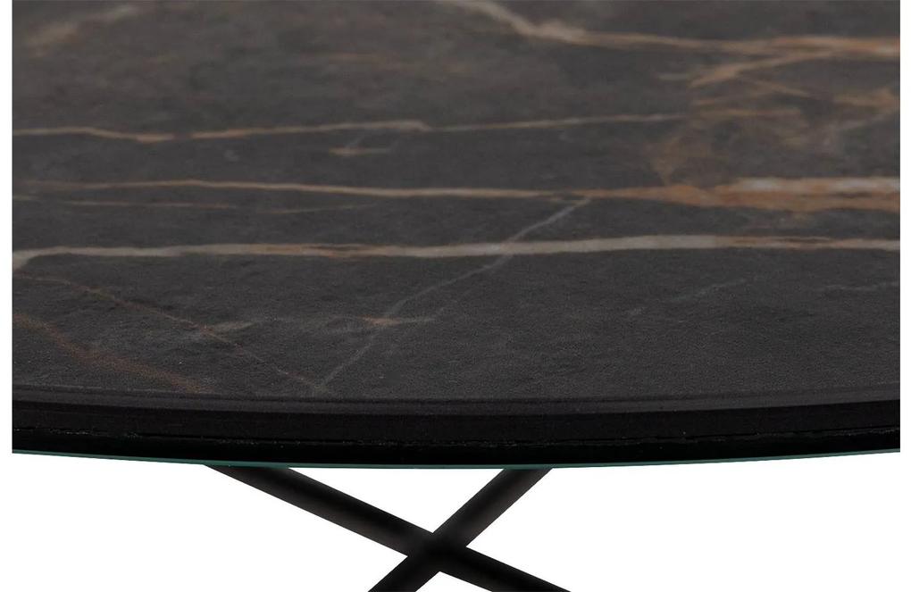 Goossens Excellent Salontafel Eman rond, keramiek zwart, modern design, 90 x 35 x 90 cm
