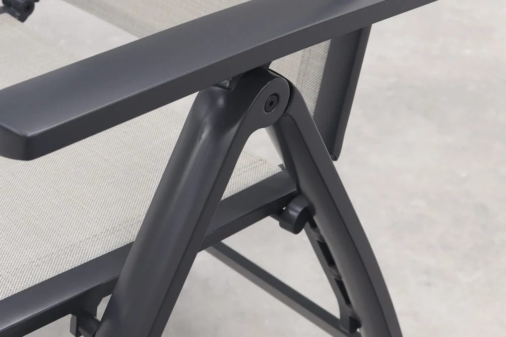 Hartman Monza alu/Chaneo verstelbare tuinset - 220x100 cm. - 7-delig