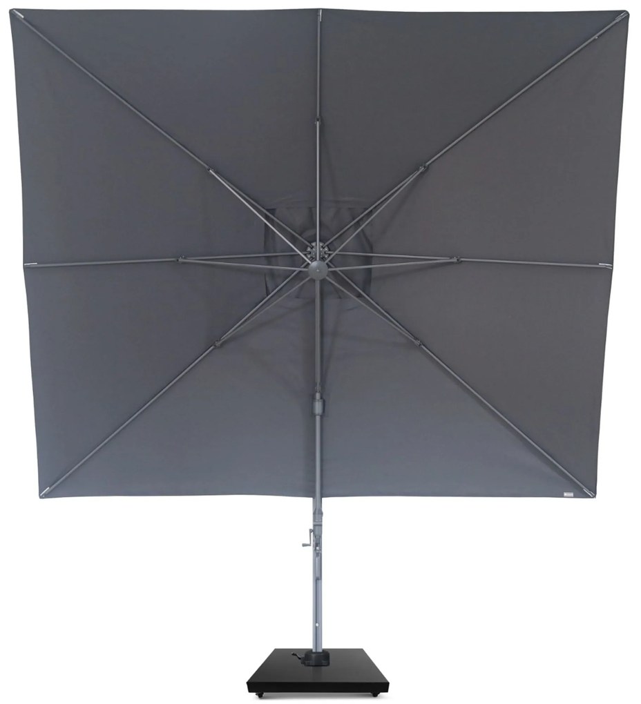 Zweefparasol 3x3.5m S2 Excellent (incl. voet + hoes) Grijs-antraciet Camello Luna