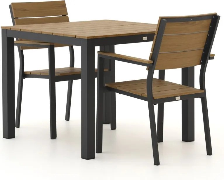 Diningset Bellagio  | 2 personen polywood | Tuinset stapelbaar | 3-delig | Kees Smit Tuinmeubelen