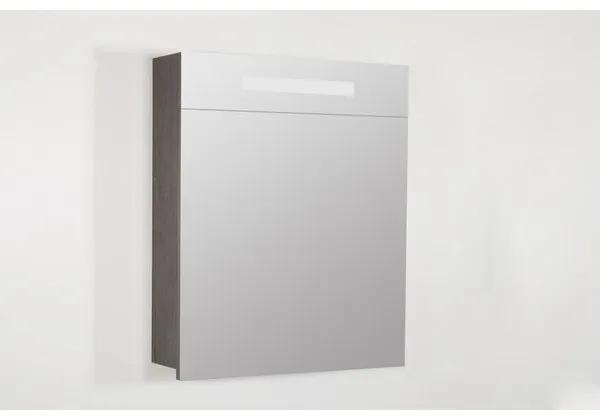 Saniclass 2.0 spiegelkast 60x70x15cm linksdraaiend 1 deur met LED verlichting legno Antracite 7245
