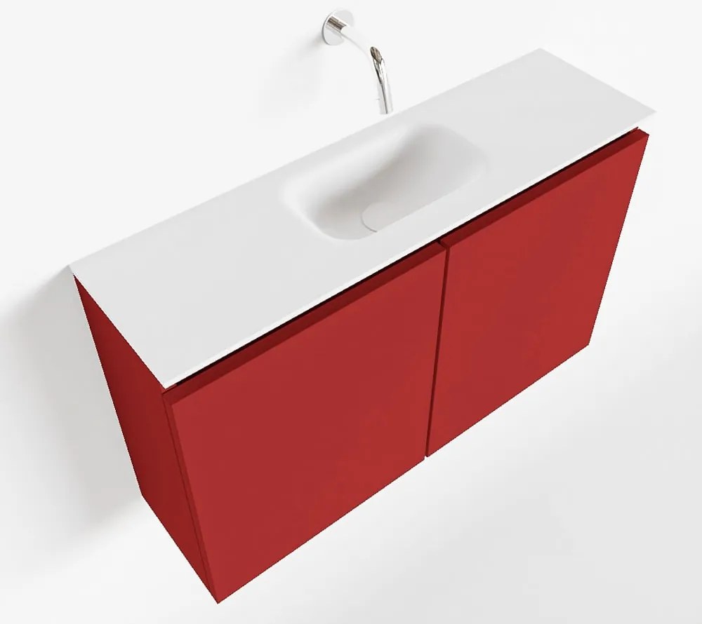 Mondiaz Ture 80cm toiletmeubel fire met wastafel talc midden geen kraangat