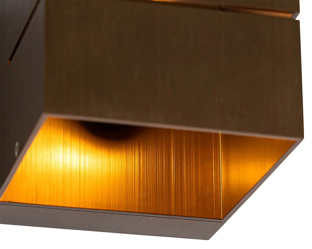 Moderne wandlamp donkerbrons - Transfer Groove Modern G9 vierkant Binnenverlichting Lamp