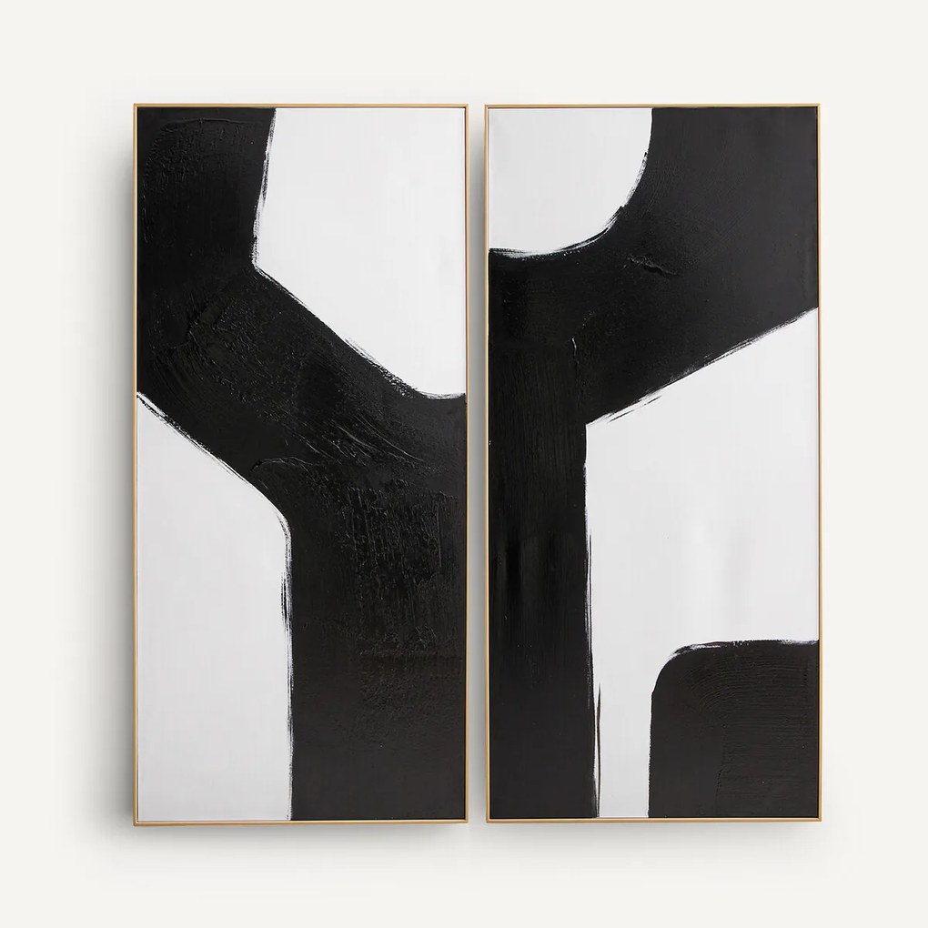 Set van twee handgeschilderde canvassen, Dopio